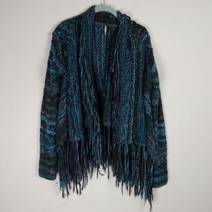 Free People Open Fringe Boho Sweater Size med